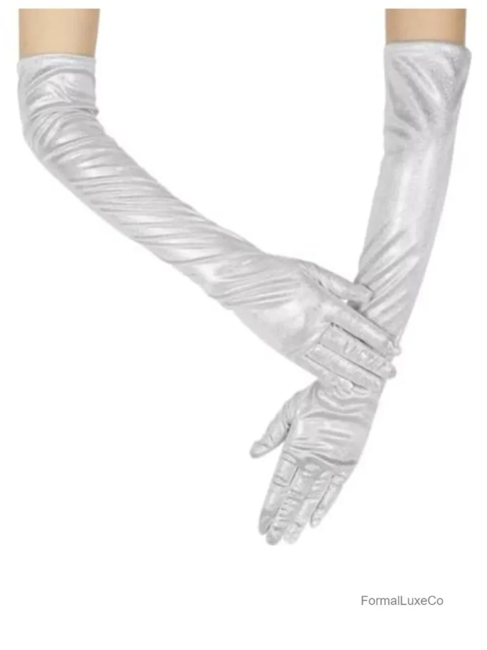 Long Opera Party Gloves Sparkly Glitter Metallic Fashion Gloves